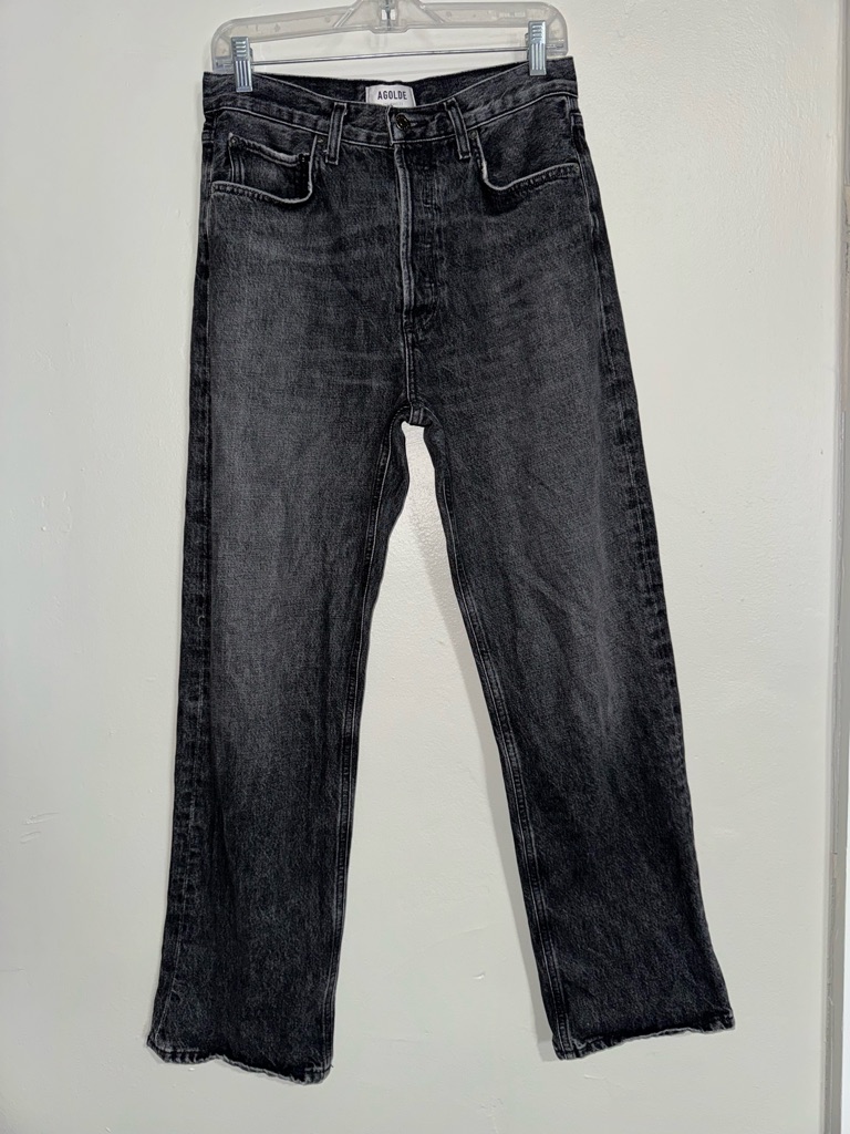 Agolde Fran Wide Leg Jeans High Rise Button Fly Sz 26